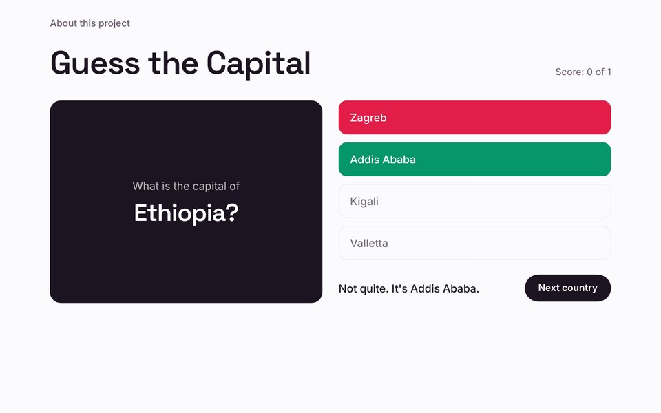 The Guess the Capital game